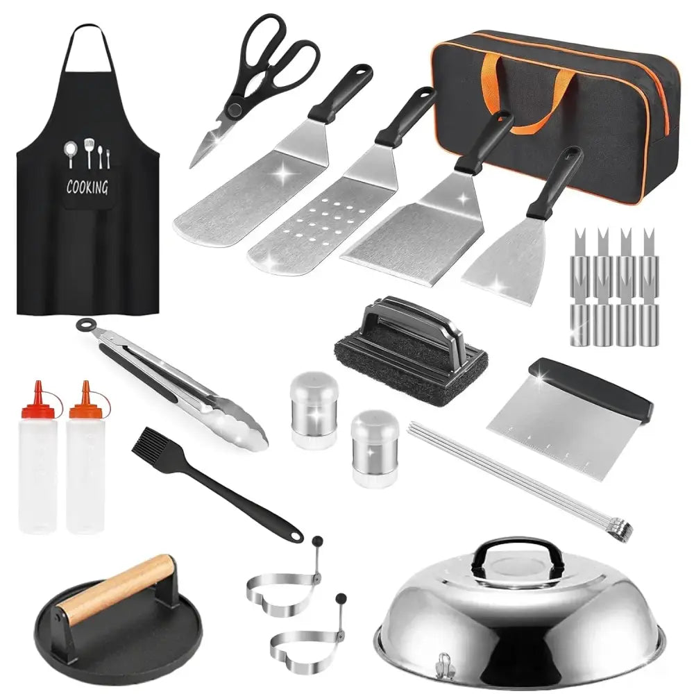 31 Piece Stainless Steel Flat Top Griddle Accessory Set