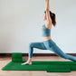 BalanceFrom Fitness 7 Piece Yoga Set with Mat, Stretch Strap, & Knee Pad, Green