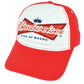 Budweiser King of Beers Glitter Ladies Red White Sun Buckle Hat Cap Malt 2Tone