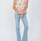 Fate - Tuck Detail Floral Flutter Top