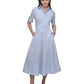 DKNY Jeans Womens Dropped Waist Button Front Collared Shirtdress