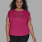 Karl Lagerfeld Paris Plus Size Cest La Vie Extended Shoulder Top