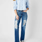 Judy Blue - Mid Rise Distressed Dad Jeans