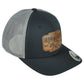 Republic California USA 1850 Black Gray Adjustable Patch Mesh Trucker Hat Cap
