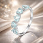 925 Sterling Silver Ring with 4.5mm Pavé Set CZ, Size 7, for Women