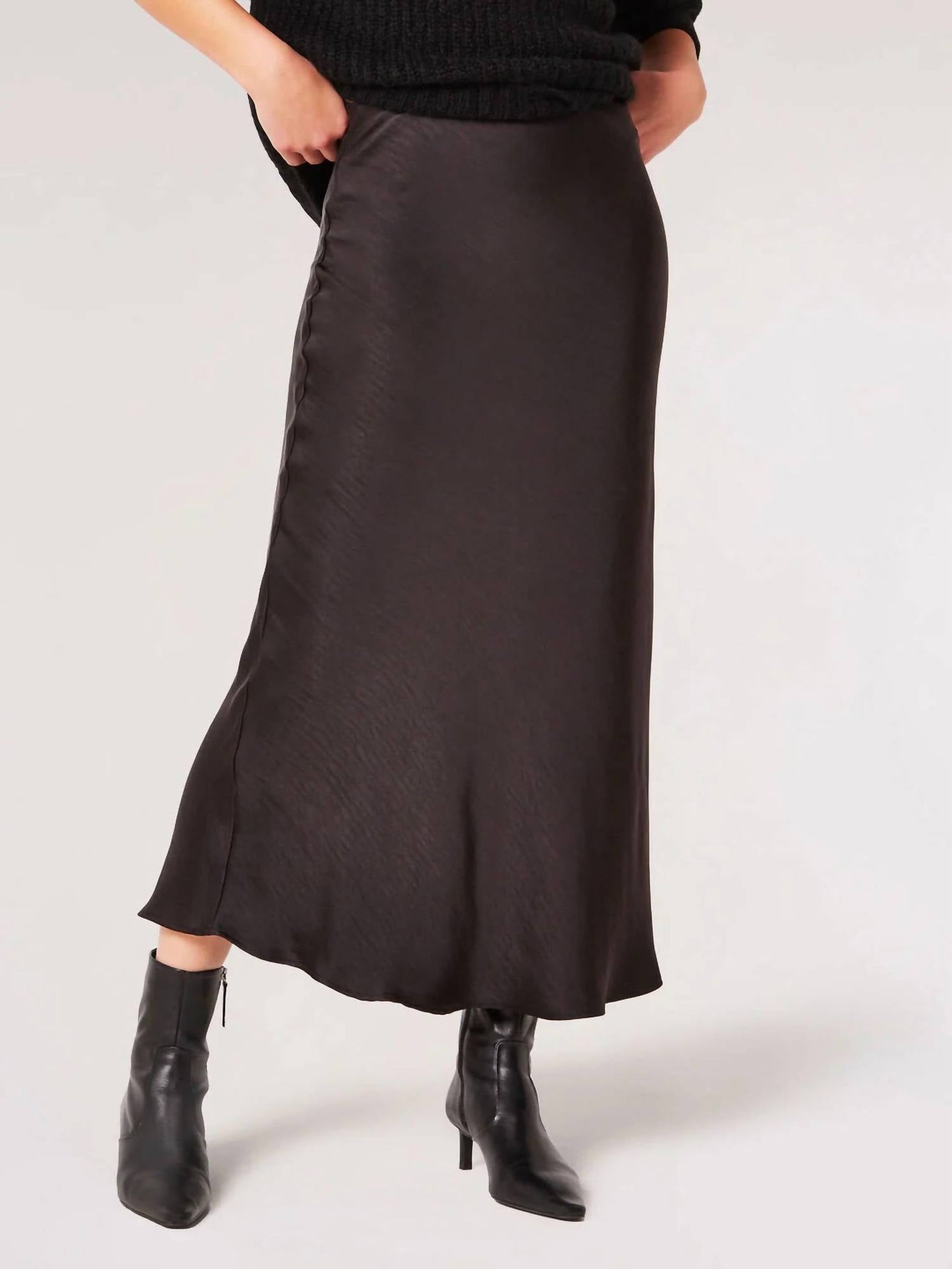 Apricot - Satin Bias Cut Maxi Skirt