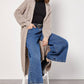 Apricot - Chunky Cable Knit Midi-Cardigan
