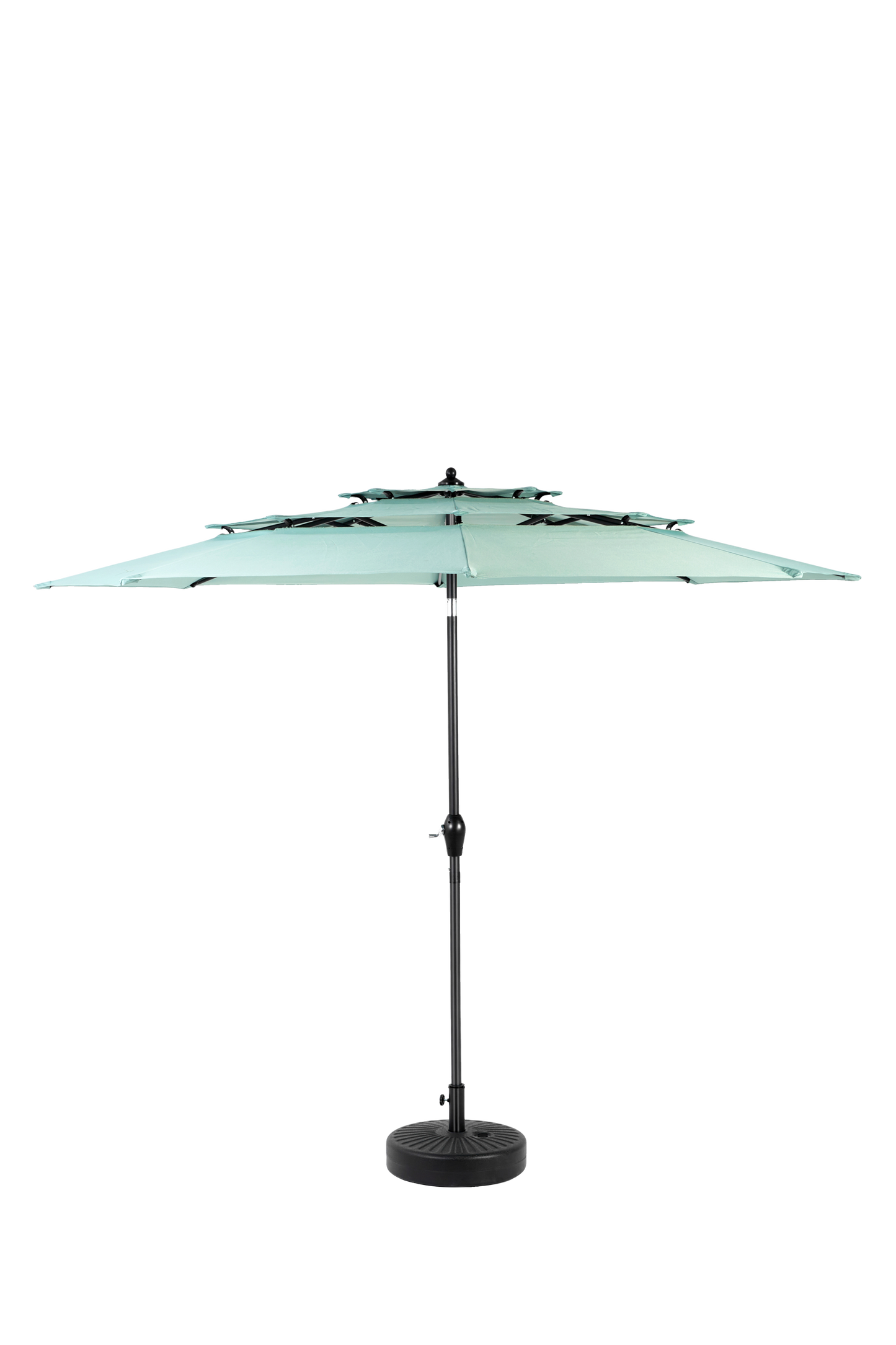 Aluminium 10ft 3 Tier Auto-Tilt Outdoor Patio Umbrella - Light Green