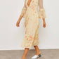 Topshop - Floral Print Lace Rhinestones Ruffle Midi Dress