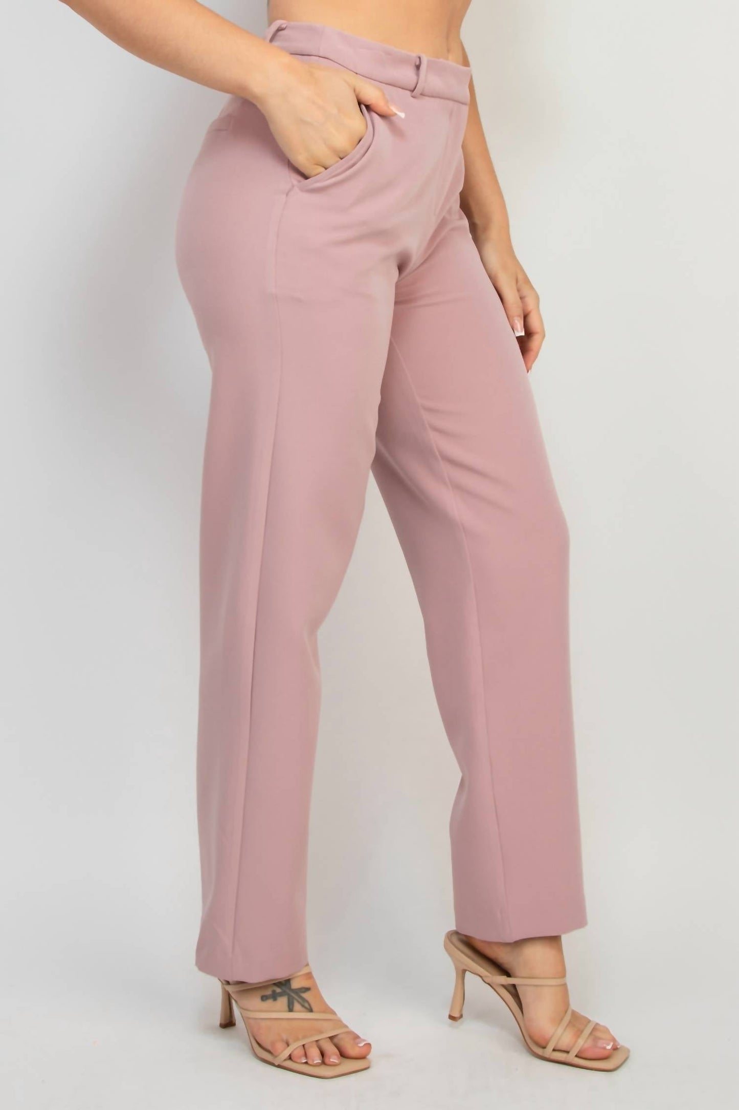 A.C.G. Los Angeles - Mid Rise Dressy Pants With Pockets On Sides