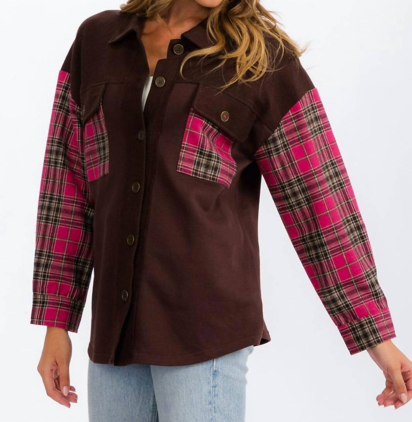 Entro - Plaid Detail Shacket