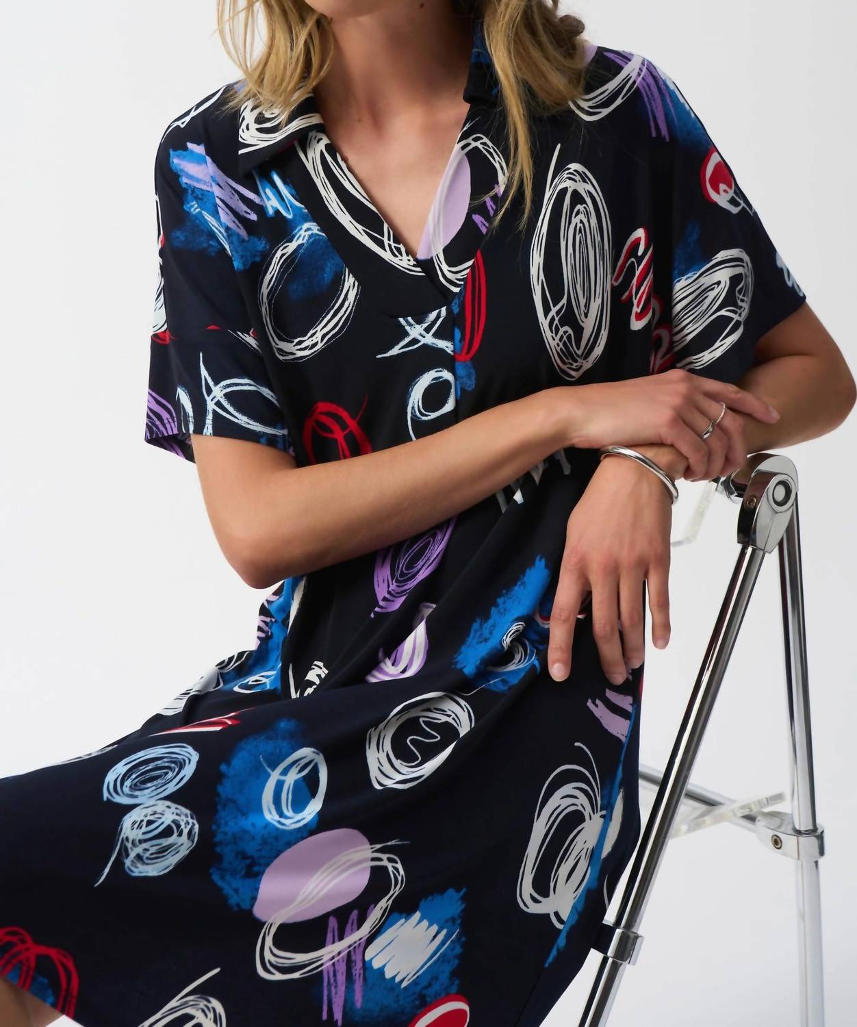 Joseph Ribkoff - Doodle Print Mini Shift Dress