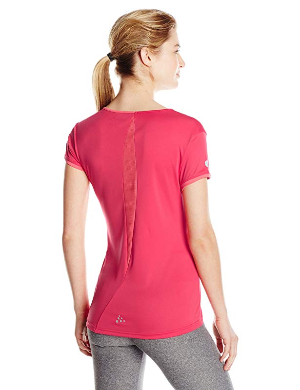 Craft Sportswear Women's Breakaway V Neck Short Sleeve Shirt Pink Size X-Small