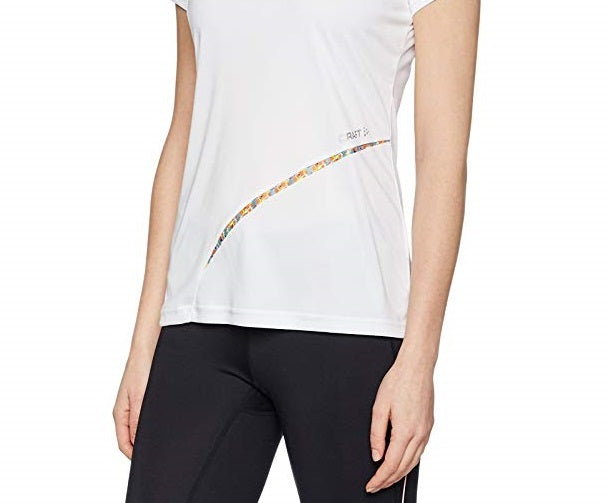 क्राफ्ट स्पोर्ट्सवियर महिलाओं की ब्रेकअवे शॉर्ट स्लीव शर्ट सफ़ेद साइज एक्स्ट्रा-स्मॉल