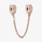 Pandora - Clear Pav Safety Chain Clip Charm