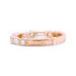 14K Rose Gold 3/8 Cttw Baguette and Round Diamond Bridal Band - (H-I Color, VS1-VS2 Clarity) - Size 6.75