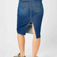 Judy Blue - Denim Midi Skirt- Plus