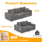 4 Seat Modern Comfy Upholstered Sofa Cloud Couch