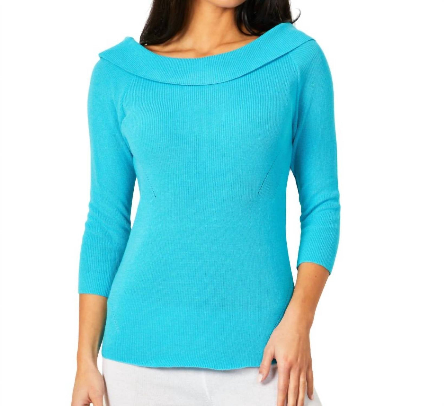 Angel Apparel - Off The Shoulder Ribbed Detail Top