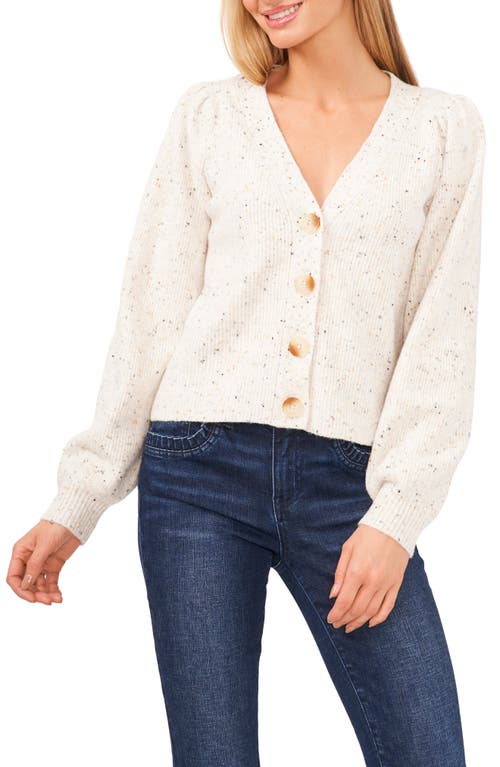 CeCe V-Neck Cardigan in Antique White  Size Medium