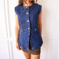 2.7 August Apparel - Bold Denim Sleeveless Vest