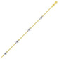 14k Two Tone Gold Anklet with Diamond Cut Heart Style Stations