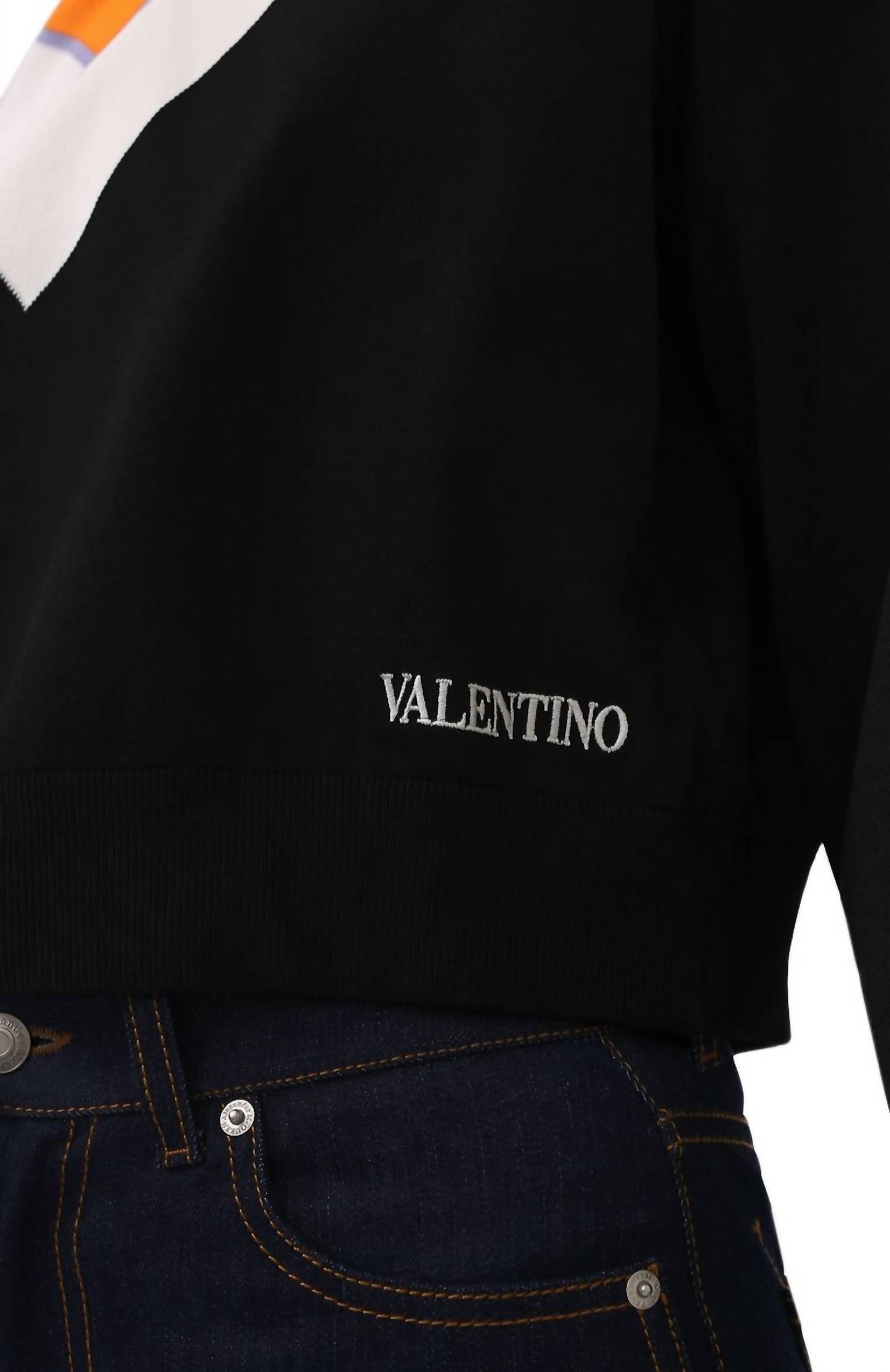Valentino - कलरब्लॉक विस्कोस पुलओवर स्वेटर