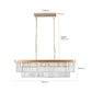 Rectangular Crystal Chandelier Adjustable Gold Iron Ceiling Light