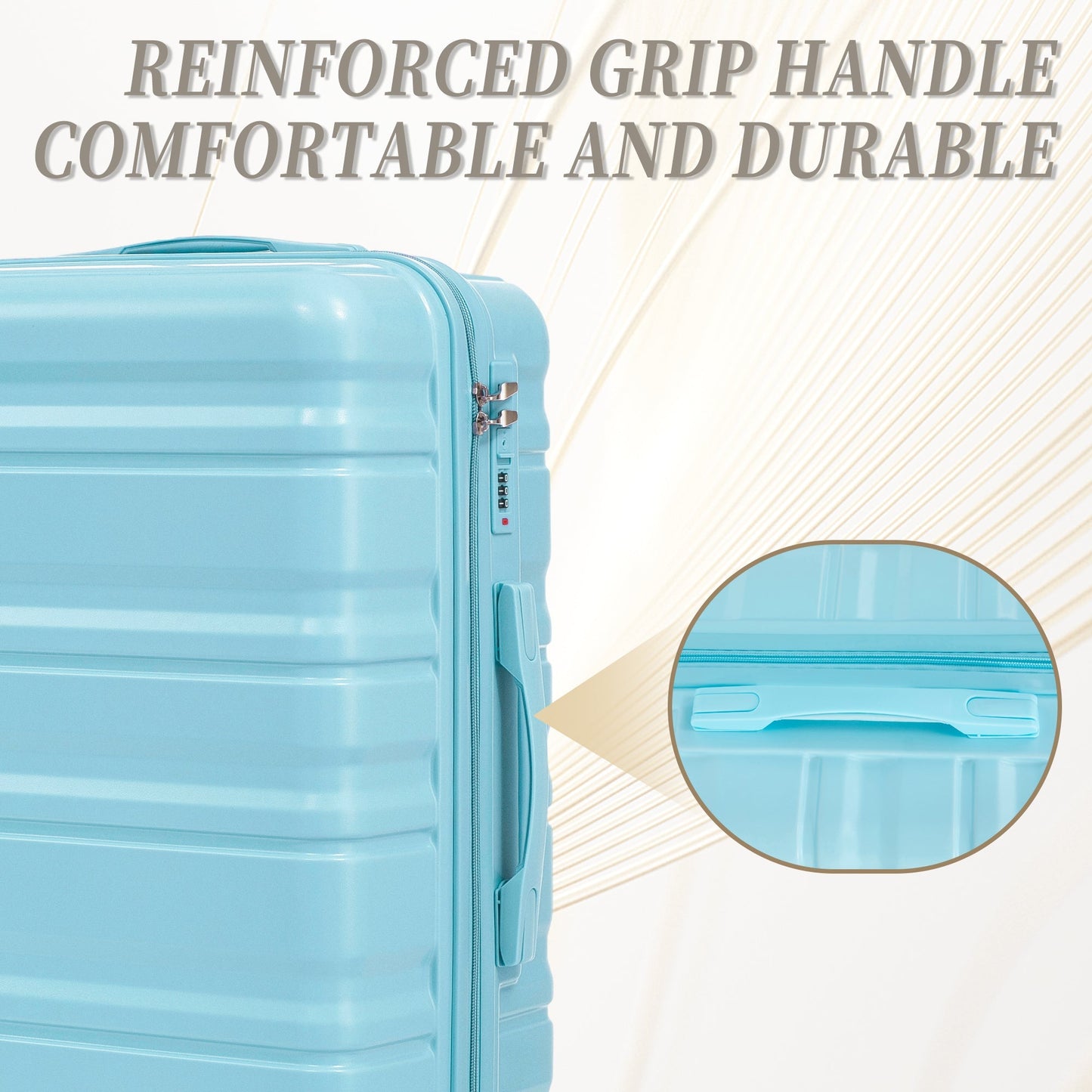 HIFINE Tourist 3-Piece ABS Spinner Wheel Luggage Set (Blue)