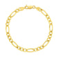 10k Yellow Gold Solid Figaro Bracelet (4.50 mm)