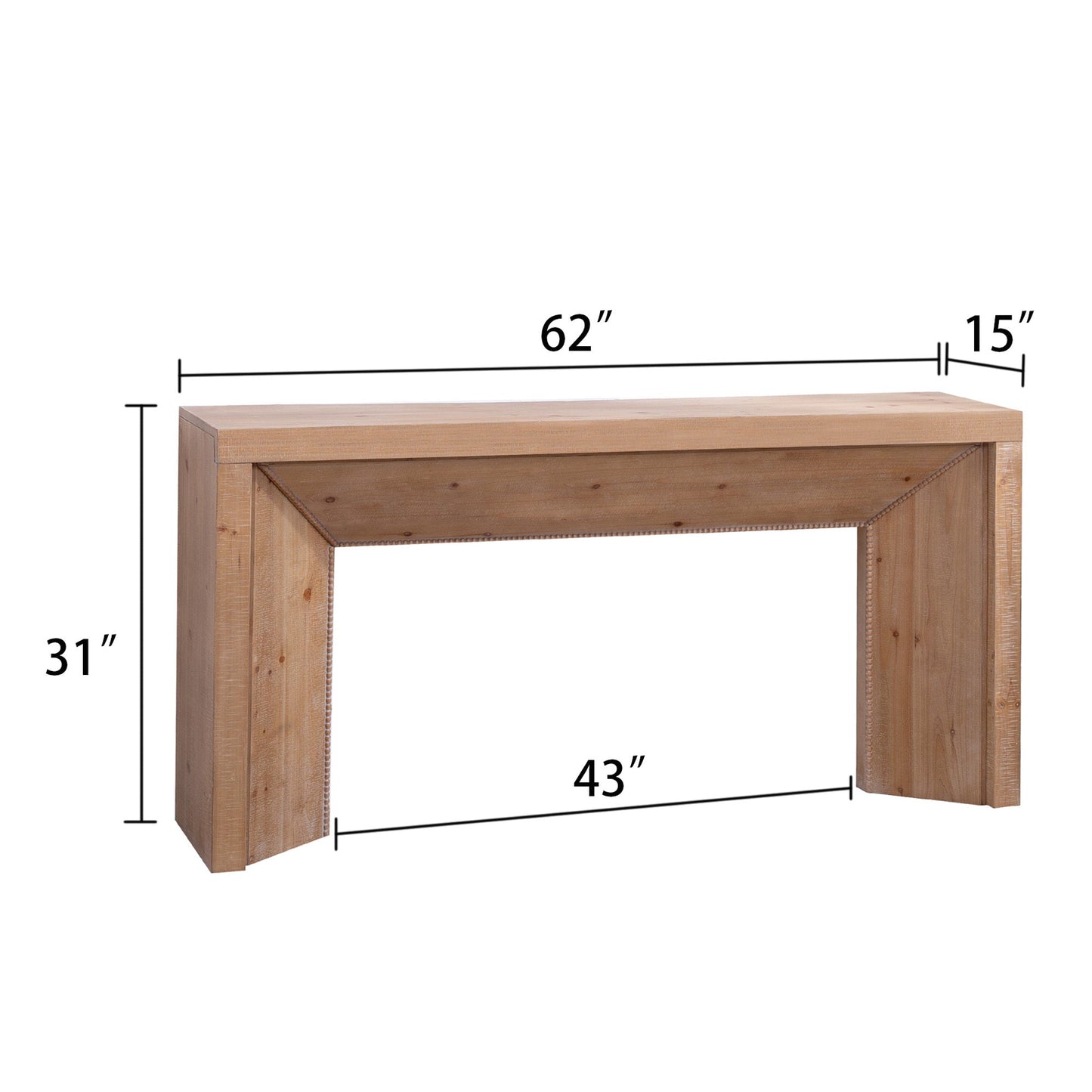 62" Modern Rustic Console Table – Solid-Look Engineered Wood Entryway Table