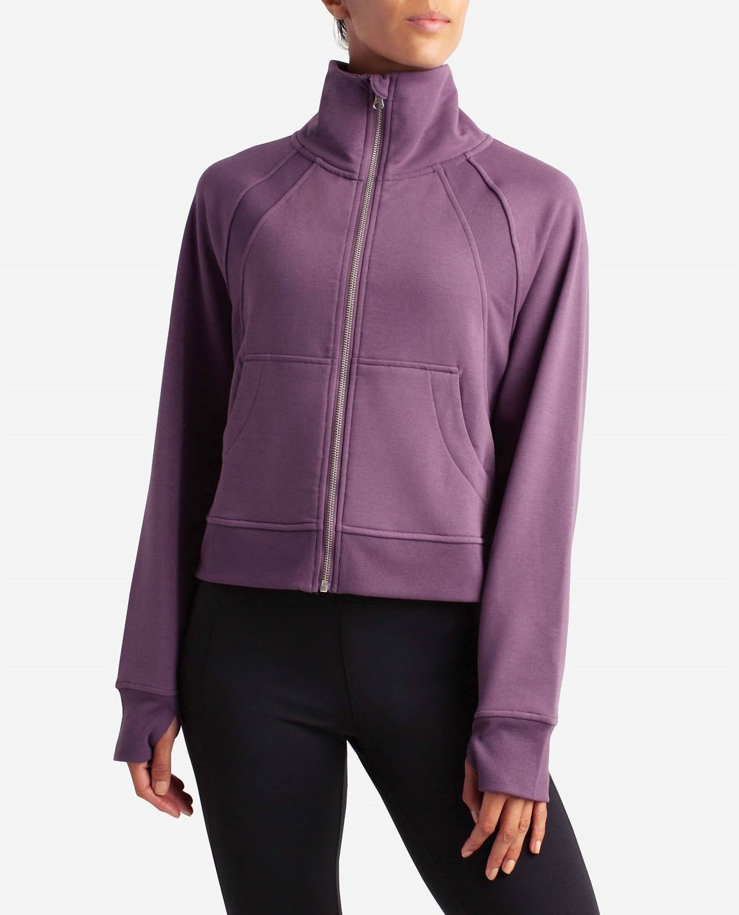 Danskin - Mixed Rib Full Zip Jacket