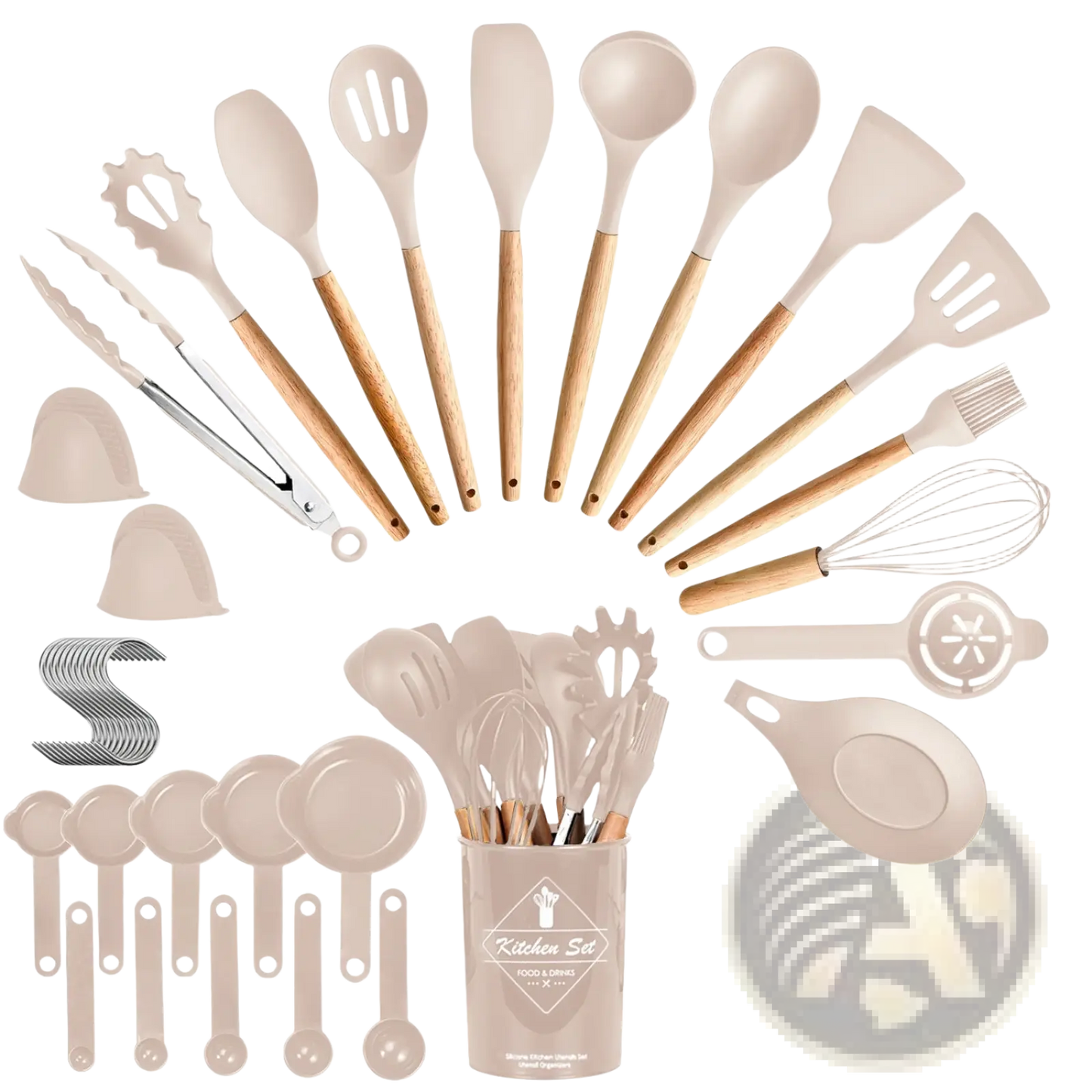 35 Piece Silicone Kitchen Utensil Set with Holder