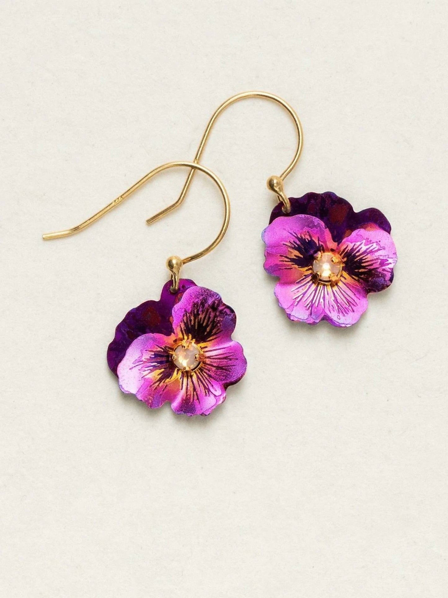 Holly Yashi - Women's Garden Pansy Drop Earrings