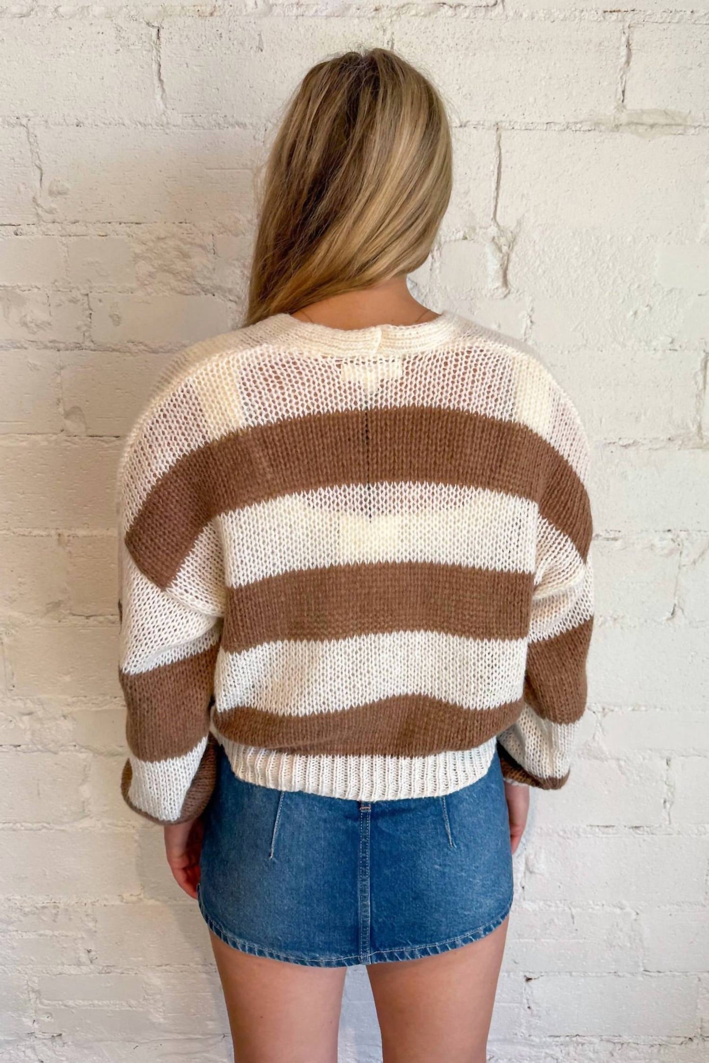 Adeline - Cropped Striped Cardigan