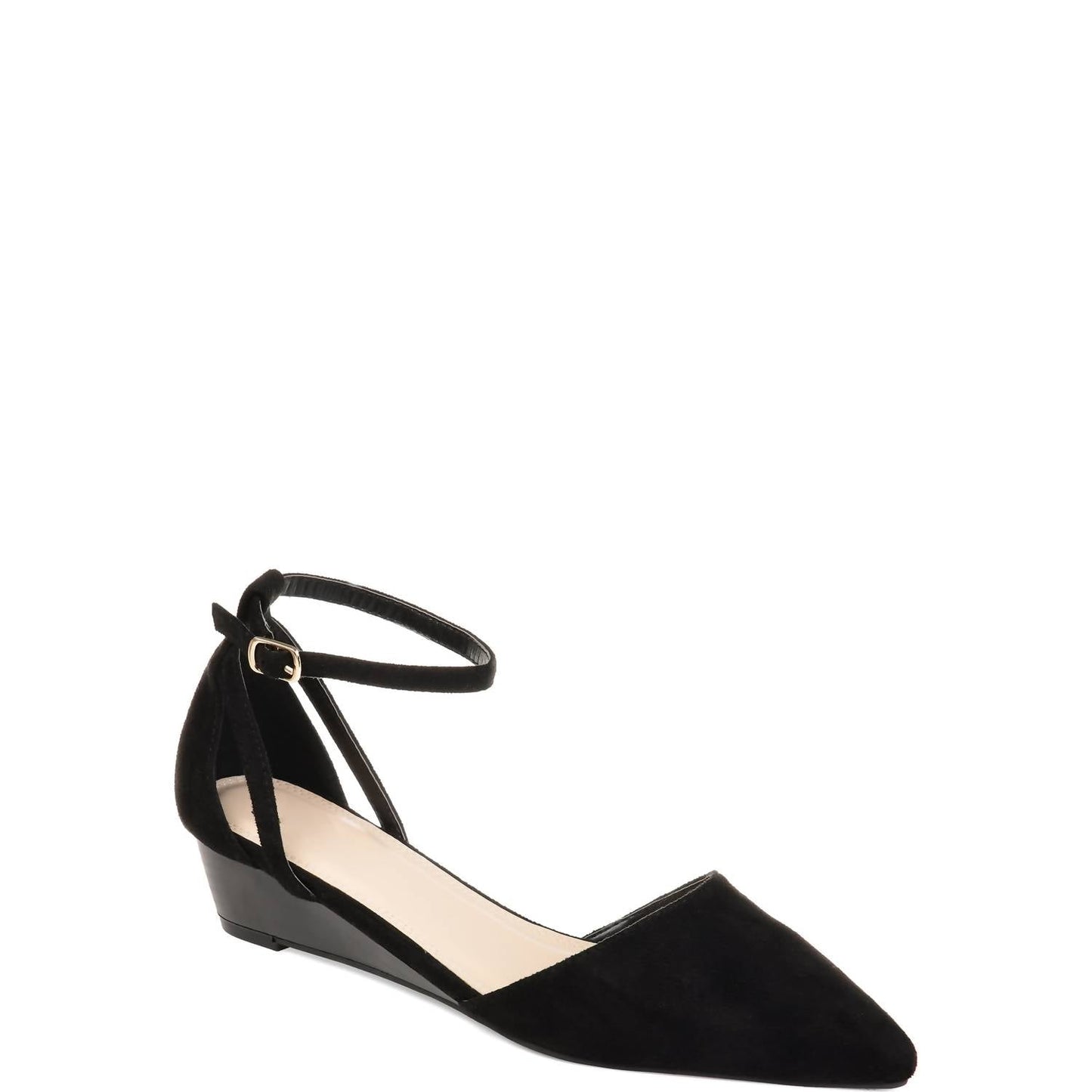 Brinley Co. - Women's Pointed Toe Ankle Strap Wedge Sandal
