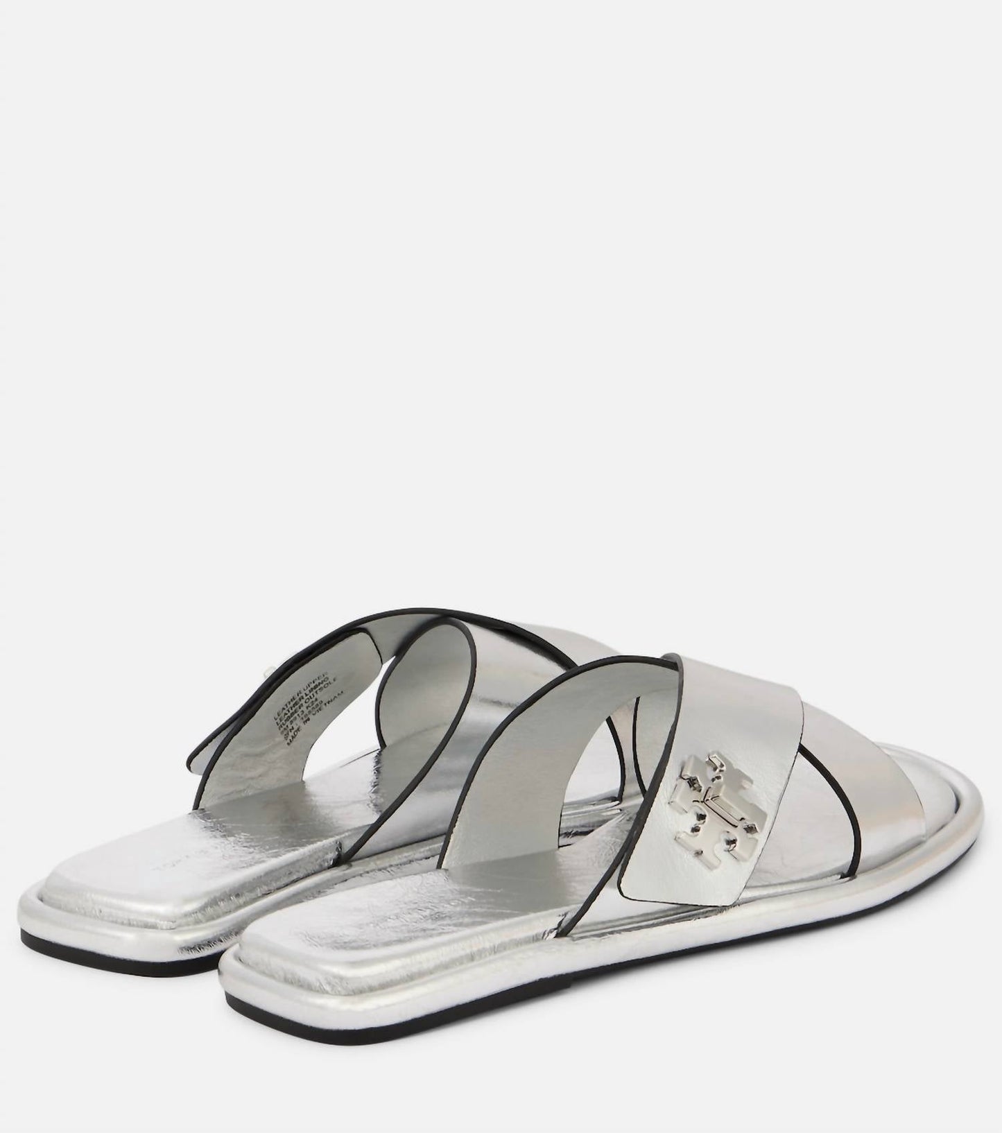 Tory Burch - Women's T Lock Metallic Leather Slide Sandal
