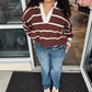 Adora - Stripe Rugby Collar Sweater Top