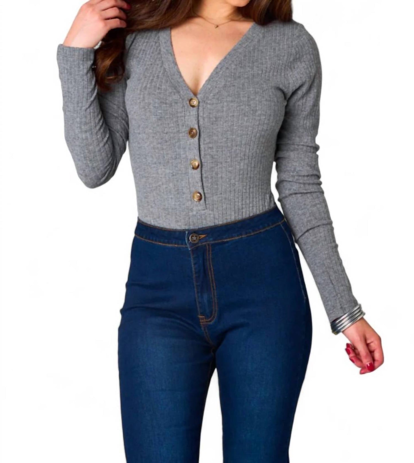 Buddylove - Holly Long Sleeve Button Up Bodysuit