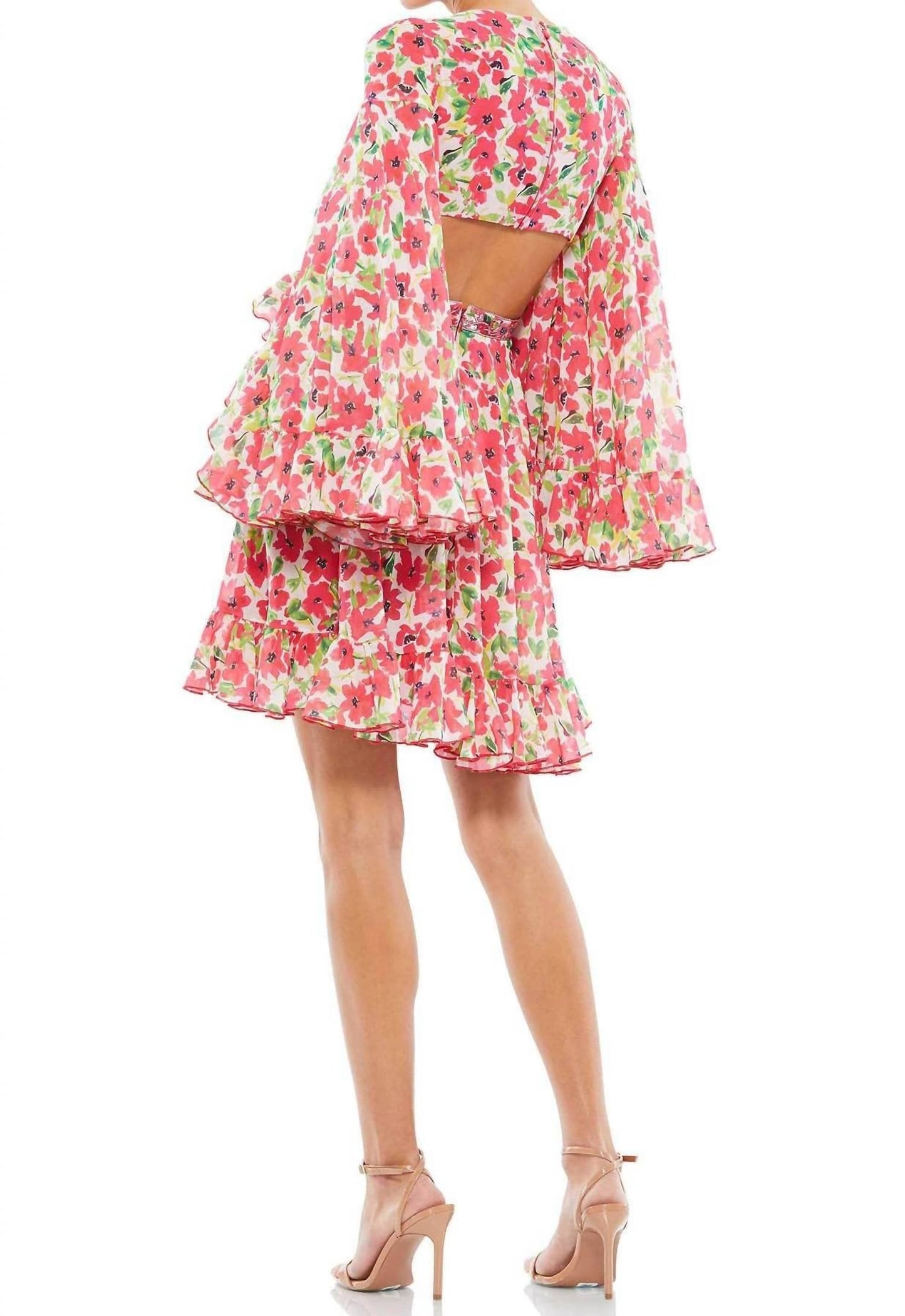 Mac Duggal - Floral Printed Short Bell Dress