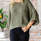 Trendsi - Veveret Round Neck Roll-Up Sweater