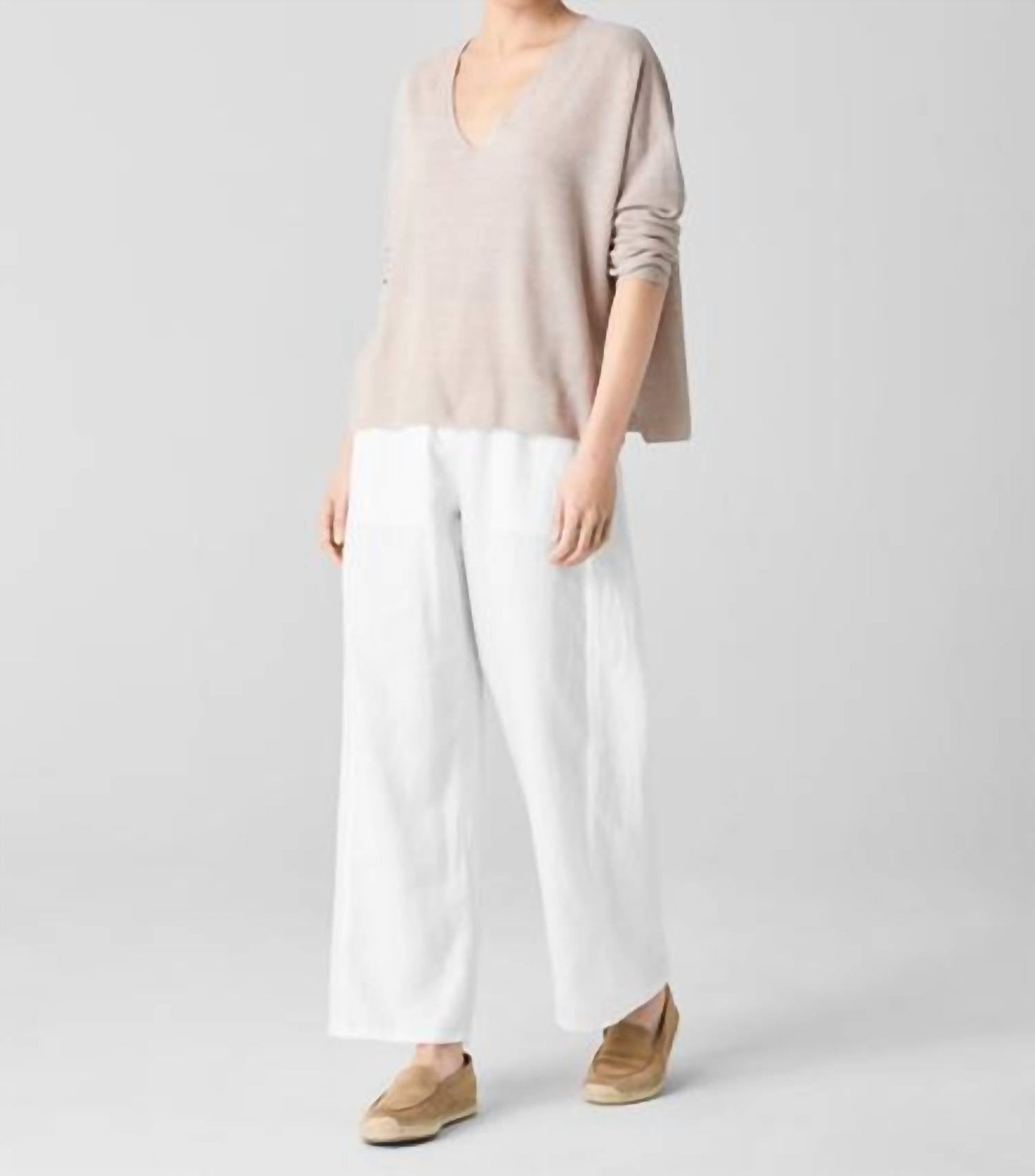 Eileen Fisher - Organic Linen Cotton V-Neck Top