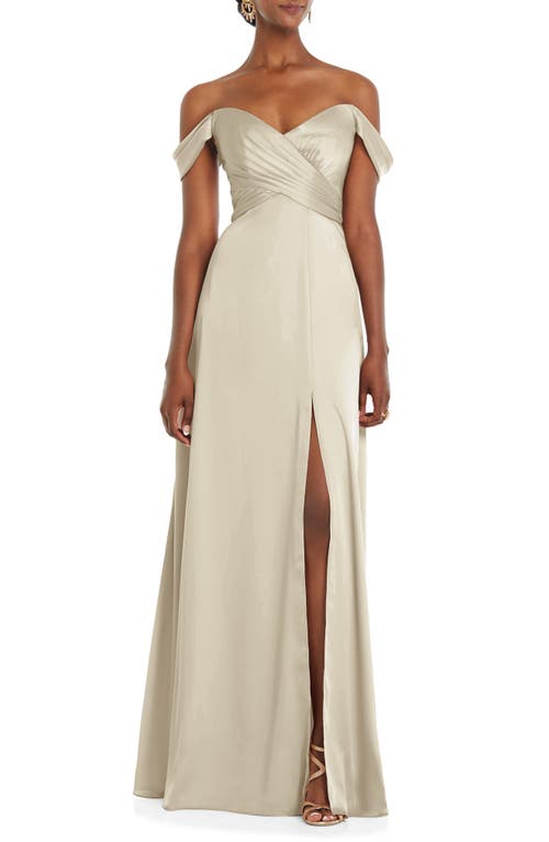 dessy-collection-off-the-shoulder-satin-gown-in-champagne-size-6