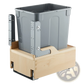 35qt Pullout Waste Container Soft Close Wood Frame