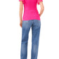 1.STATE Flutter Sleeve T-Shirt Rib Knit Berry Pink Size M