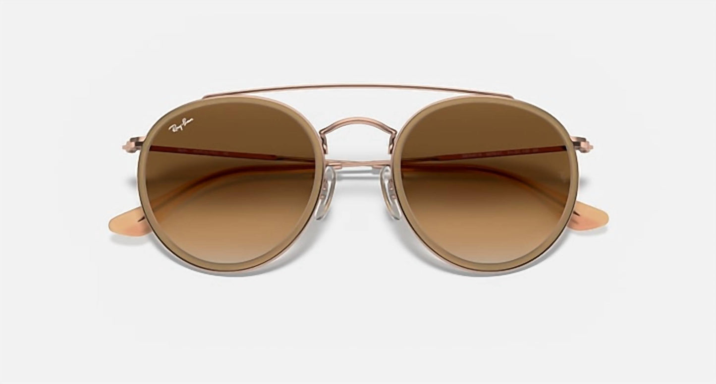Ray Ban - Round Double Bridge Non Polarized Sunglasses Rb3647n 907051