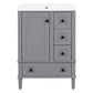 Bathroom Vanity With Integrated Basin, Soft Close Drawers, Door Mounted Double Layer Shelf