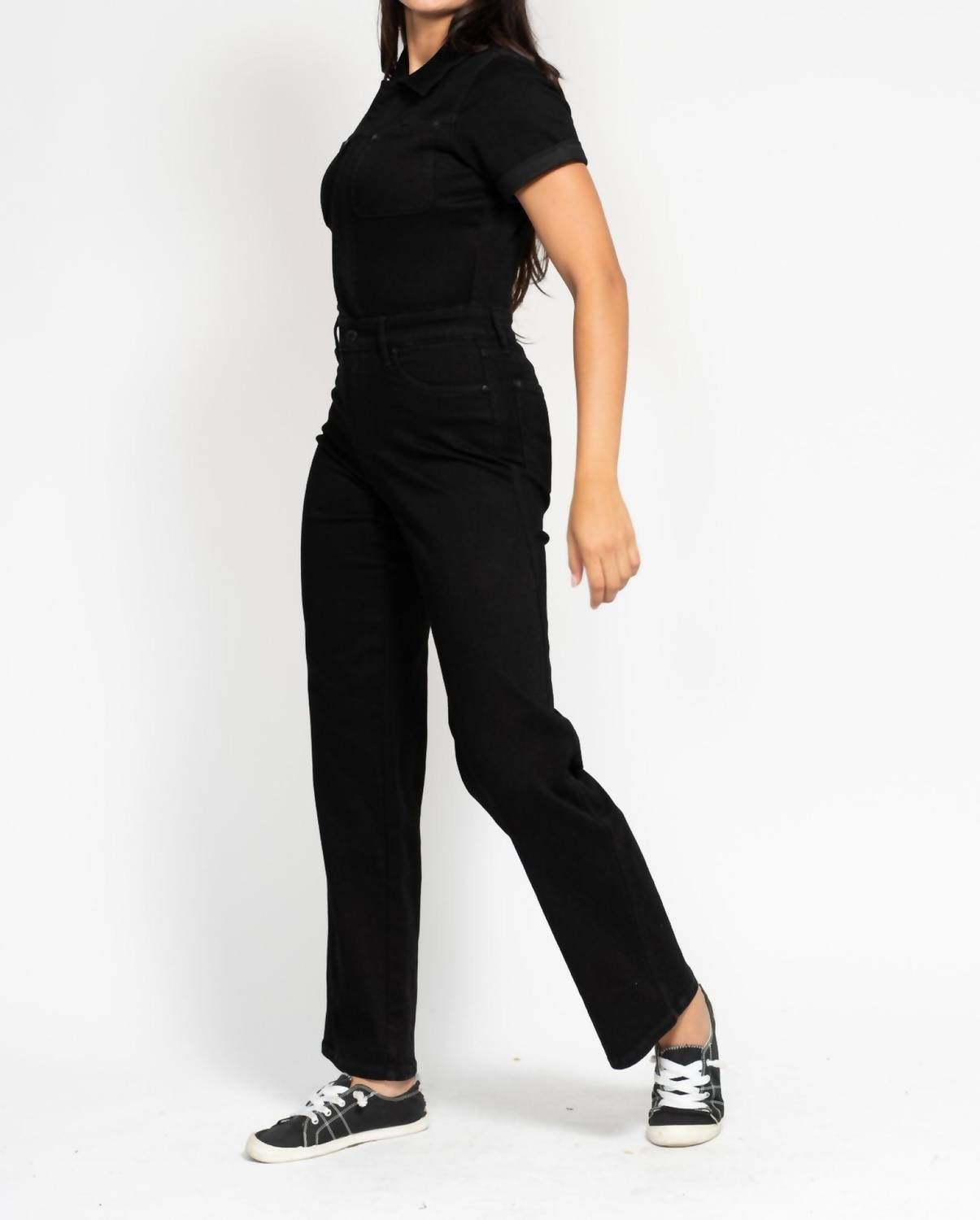 Judy Blue - High Waist Tummy Control Jumpsuit Straight Leg Jeans