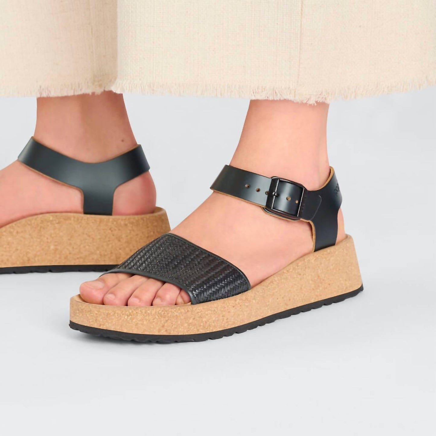 Birkenstock - Women's Glenda Raffia Leather Sandals - Medium/Narrow