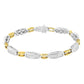 14K Yellow and White Gold 2.0 Cttw Princess Cut Diamond Tapered and Equal Sign Link Bracelet (G-H Color, SI1-SI2 Clarity) - 7"